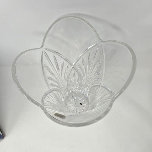 Capri Crystal Lotus Clear Vase 10" x 3.25" Genuine 24% Leaded Crystal New in Box - Picture 6 of 13